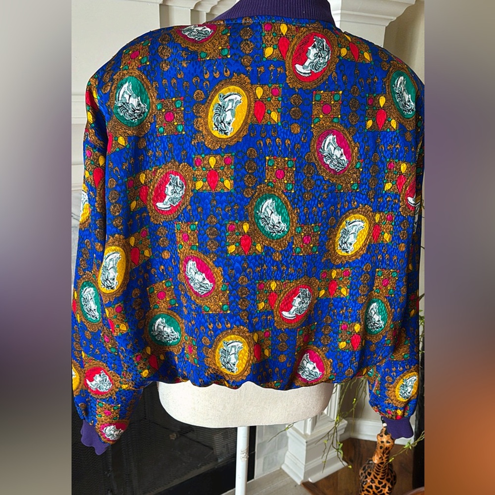 Colorful Patterned Bomber Jacket - Picture 4 of 4